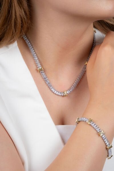 Oxxo Su Yolu Taşlı Kolye Bileklik Set