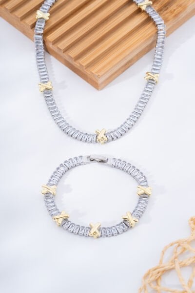Oxxo Su Yolu Taşlı Kolye Bileklik Set