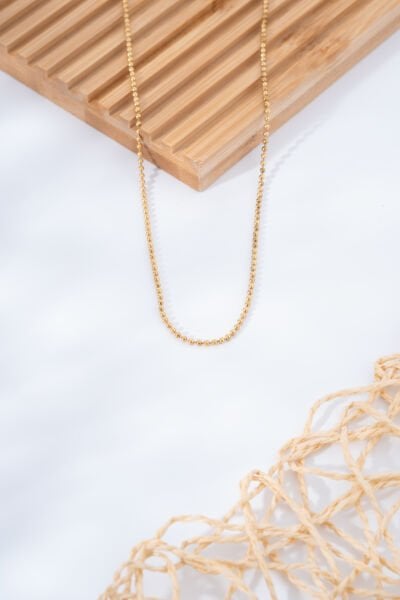 Boncuk Görünümlü Gold VİP Kolye