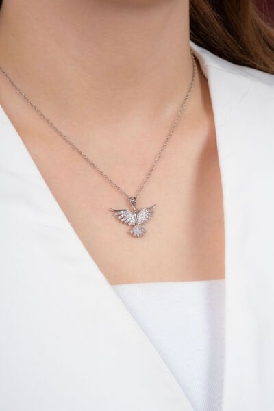 Silver Anka Kuş Figürlü Kolye