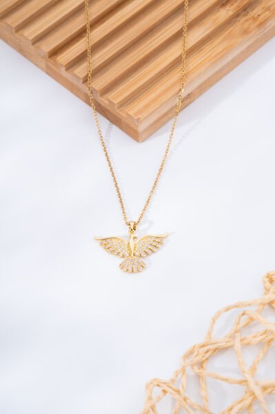 Gold Anka Kuş Figürlü Kolye