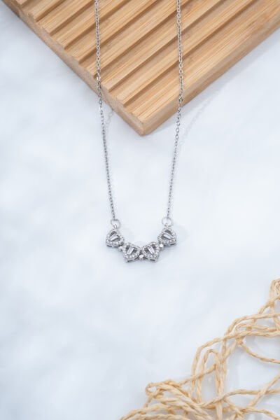 Çelik Mıknatıslı Silver Kolye