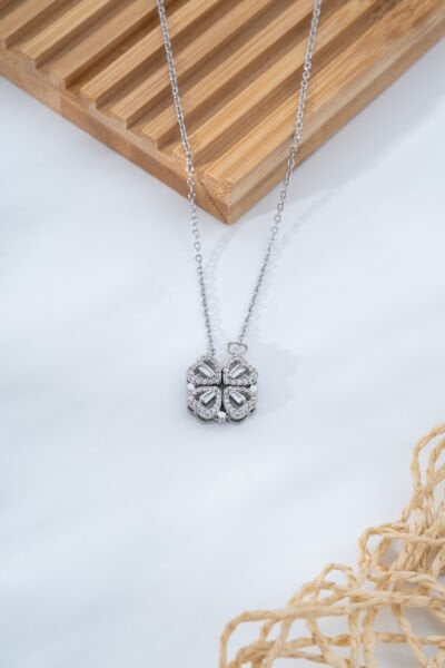 Çelik Mıknatıslı Silver Kolye