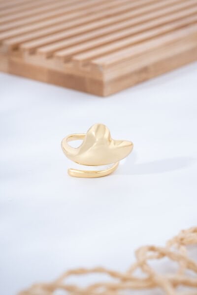 Altın Sarısı Organik Formlu Ayarlanabilir Yüzük