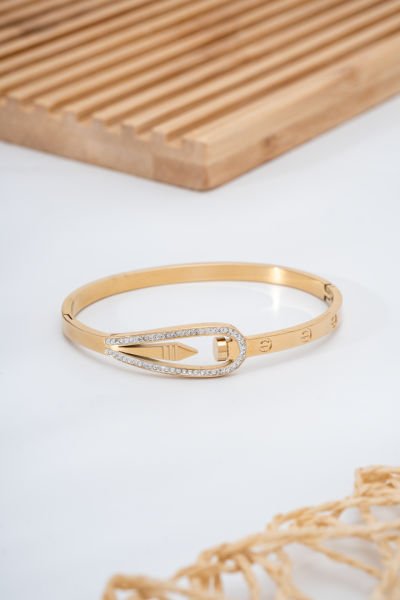 Çelik Taşlı Çivi Figürlü Bileklik