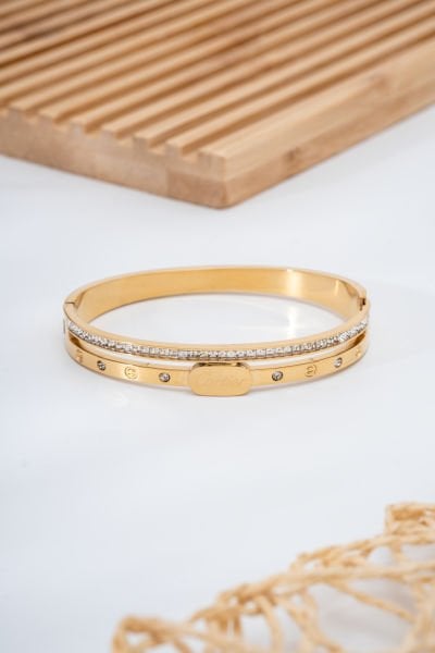 Çelik Taşlı Cartier Bileklik