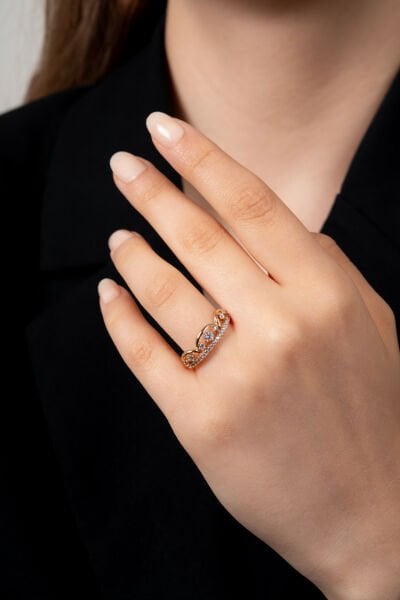 XUPING Taş Detaylı Altın Sarısı Kadın Yüzük