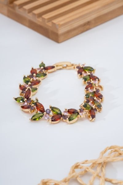 Vip Yaprak Model Renkli Bileklik