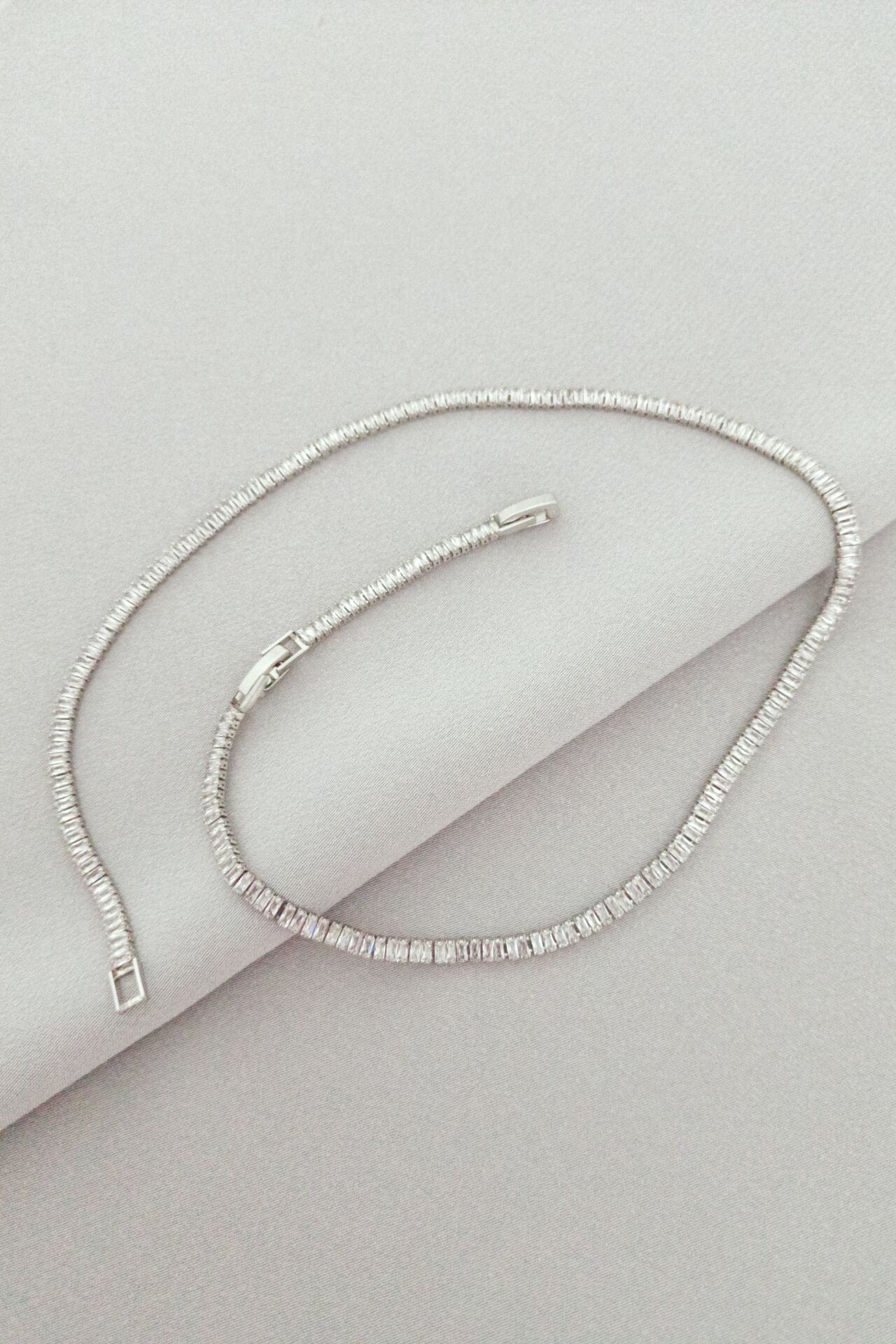 Çelik su yolu kolye 45 cm silver