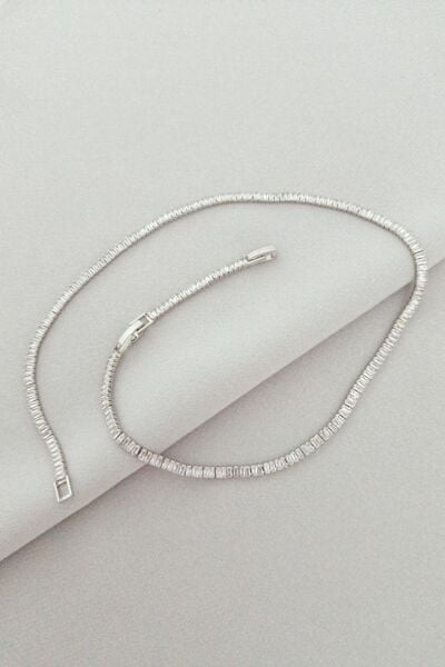 Çelik su yolu kolye 45 cm silver