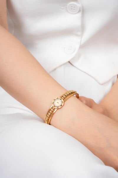 Çelik Dorikalı Gold Bileklik