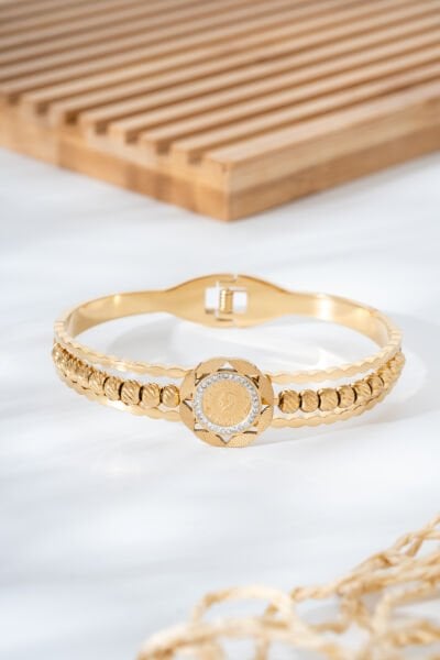 Çelik Dorikalı Gold Bileklik