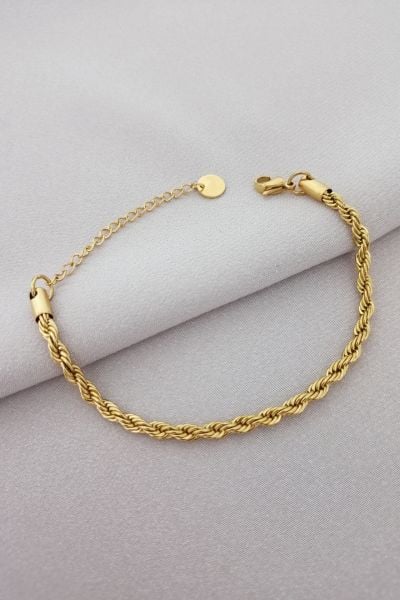 Çelik burgu bileklik gold
