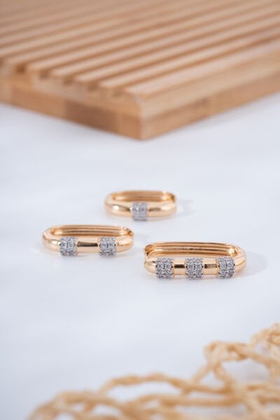 Rose Oval Formlu VİP Küpe Seti