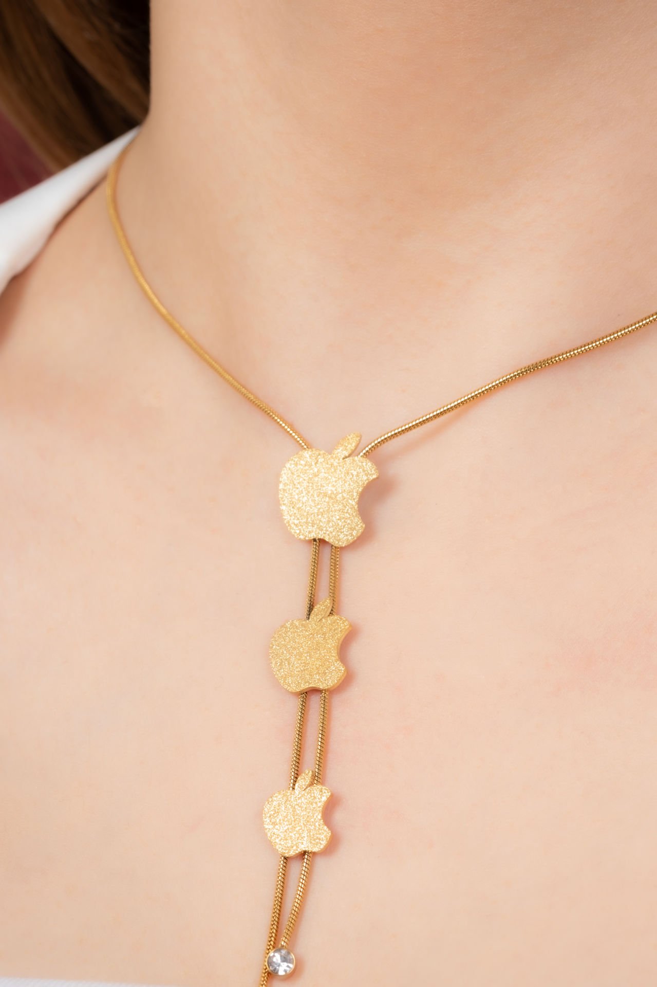 Çelik 3 Adet Apple Figürlü Kolye