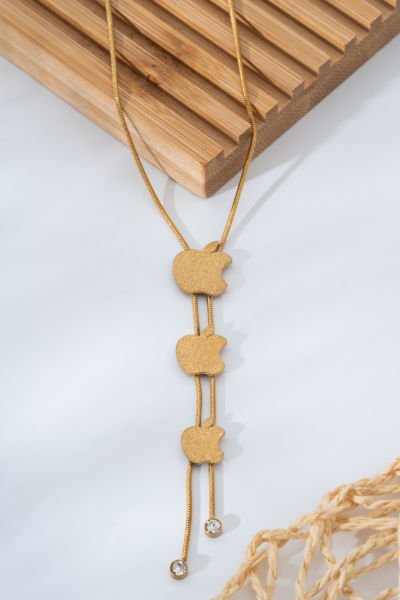 Çelik 3 Adet Apple Figürlü Kolye