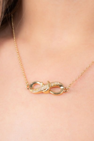 Çelik Sonsuzluk Figürlü Kolye