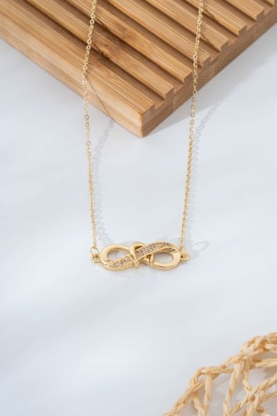 Çelik Sonsuzluk Figürlü Kolye