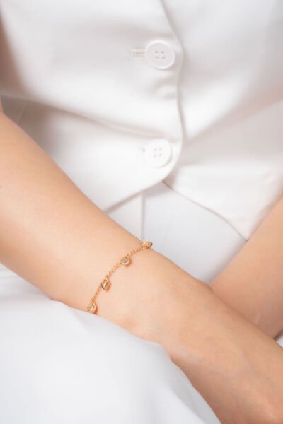 Rose Kalp Figürlü Rose Renk VİP Bileklik