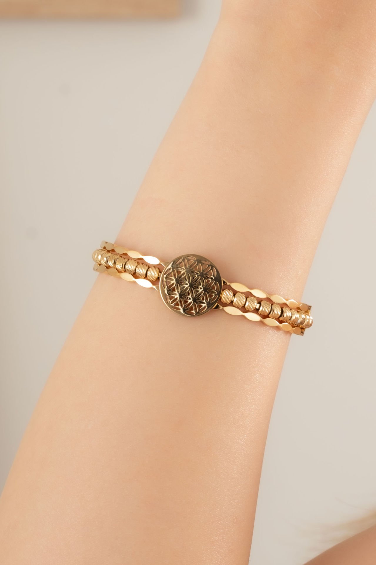 Çelik Gold Dorikalı Bileklik