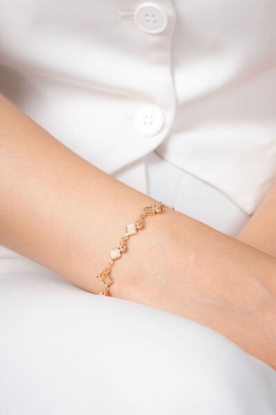 Rose Kare Figürlü Dorika Sallantılı VİP Bileklik & Halhal