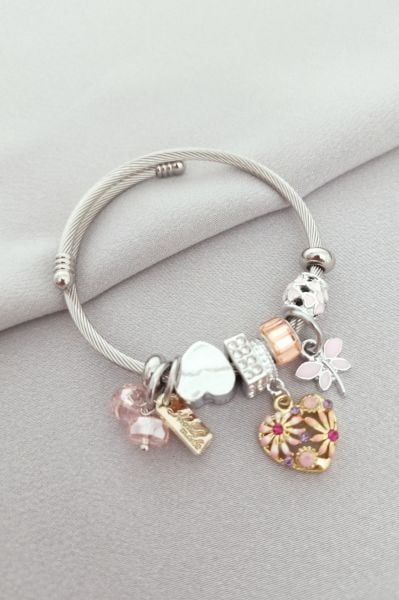 Çelik pandora bileklik gümüş renk