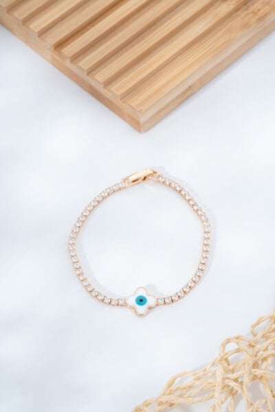 Nazar Boncuğu Detaylı Taşlı VİP Bileklik