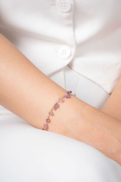 Mor Taşlı VİP Bileklik