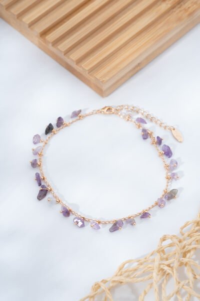 Mor Taşlı VİP Bileklik