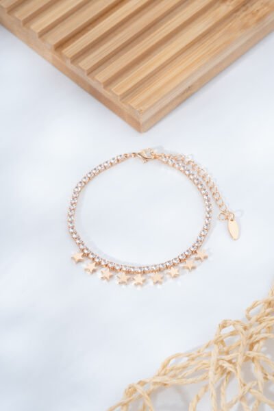 Rose Yıldız Detaylı Su Yolu VİP Bileklik