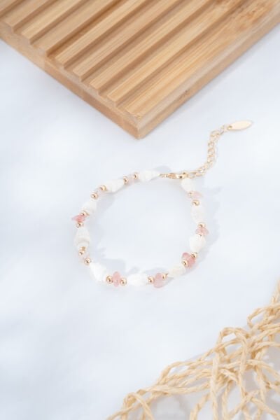 Rose Deniz Kabuklu Doğal Taşlı VİP Bileklik