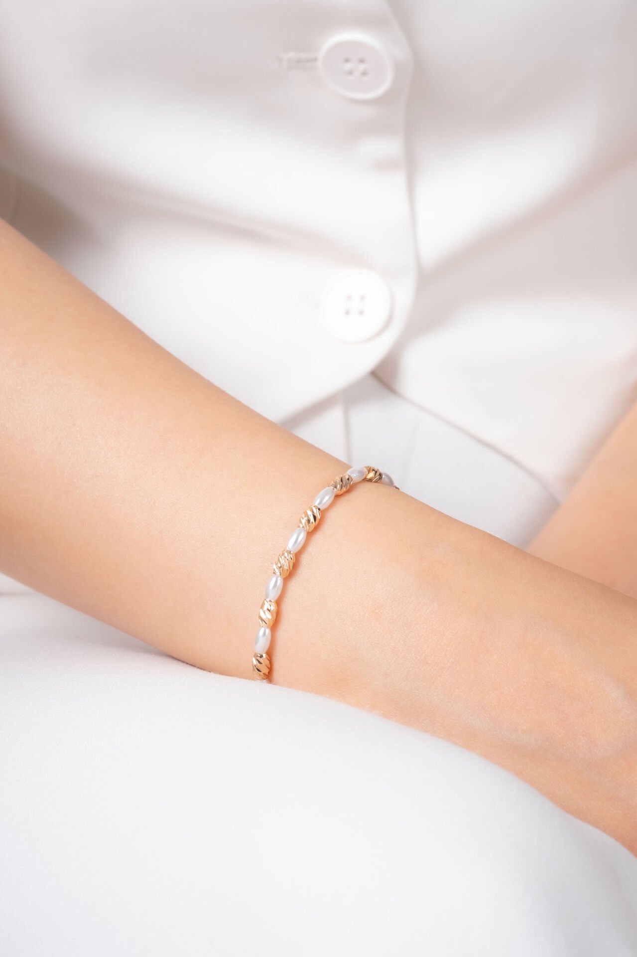 Rose İnci Görünümlü VİP Bileklik