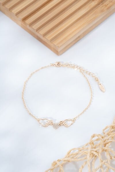 Rose El Figürlü Kalp Detaylı VİP Bileklik