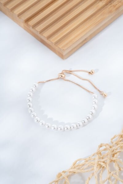 İnci Görünümlü Asansörlü VİP Bileklik