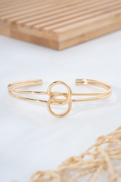 Rose Çift Halka Detaylı  VİP Kelepçe Bileklik