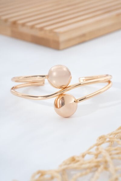 Rose Çift Küre Detaylı VİP Kelepçe Bileklik