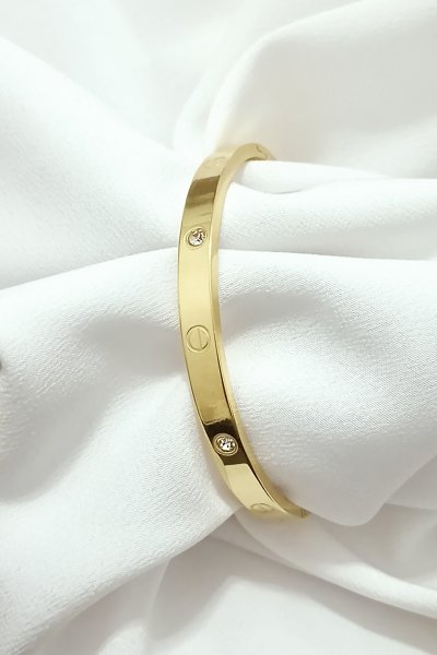 Taşlı Cartier çelik bileklik