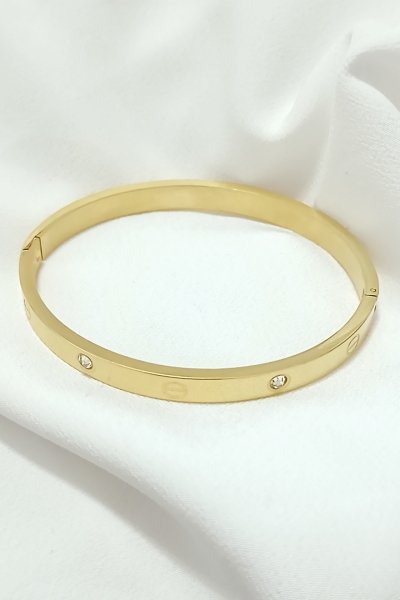Taşlı Cartier çelik bileklik