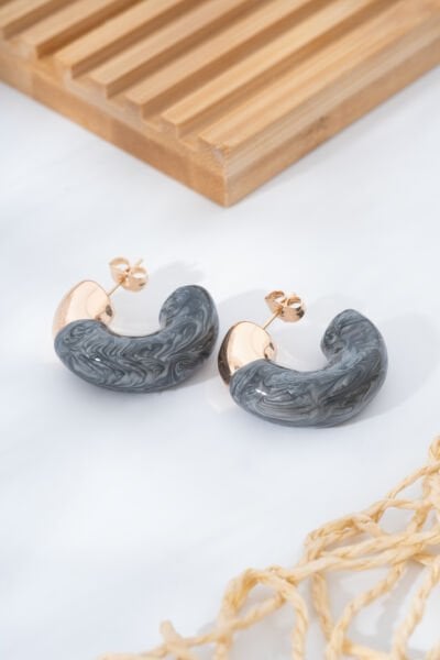 Antrasit Mega C VİP Küpe