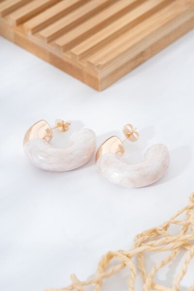 Beyaz Mega C VİP Küpe