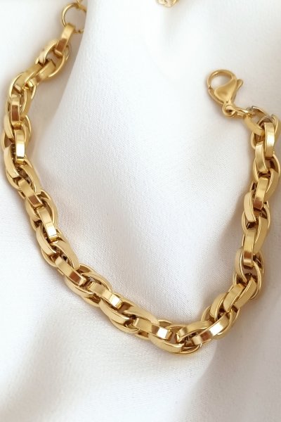 Çelik bileklik gold