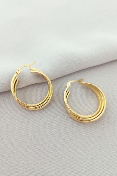 Çelik küpe gold