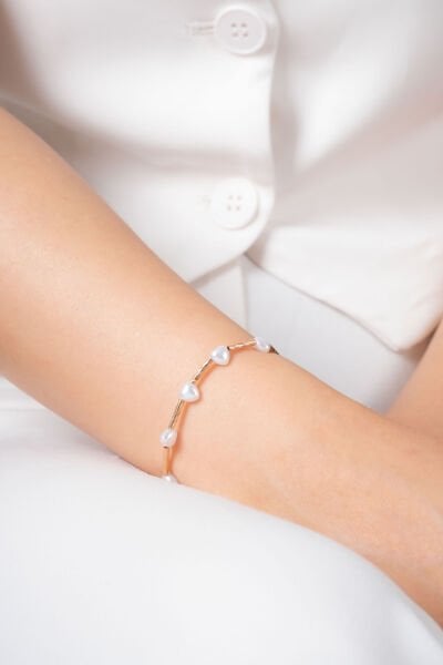 Rose İnci Kapli Boru VİP Bileklik