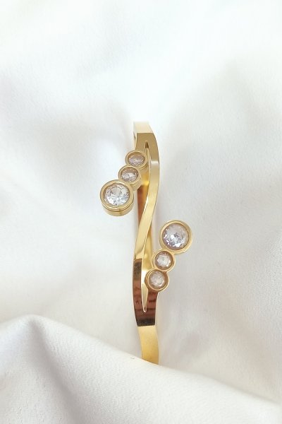 Çelik damla bileklik gold