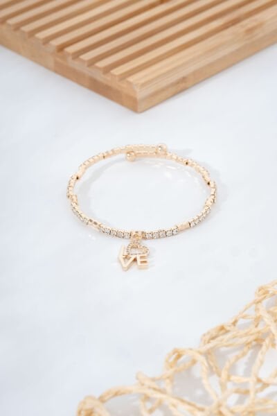 LOVE Yazılı Taşlı VİP Bileklik