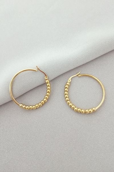 Çelik dorikalı gold küpe