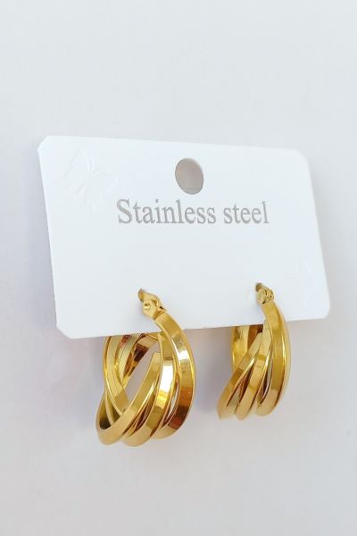 Çelik gold küpe