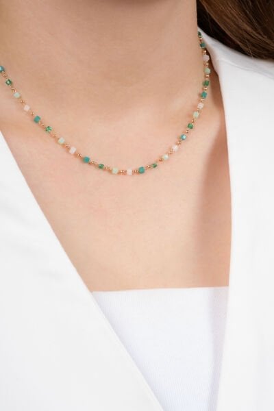 Yeşil Boncuk Detaylı VİP Kolye