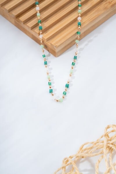 Yeşil Boncuk Detaylı VİP Kolye