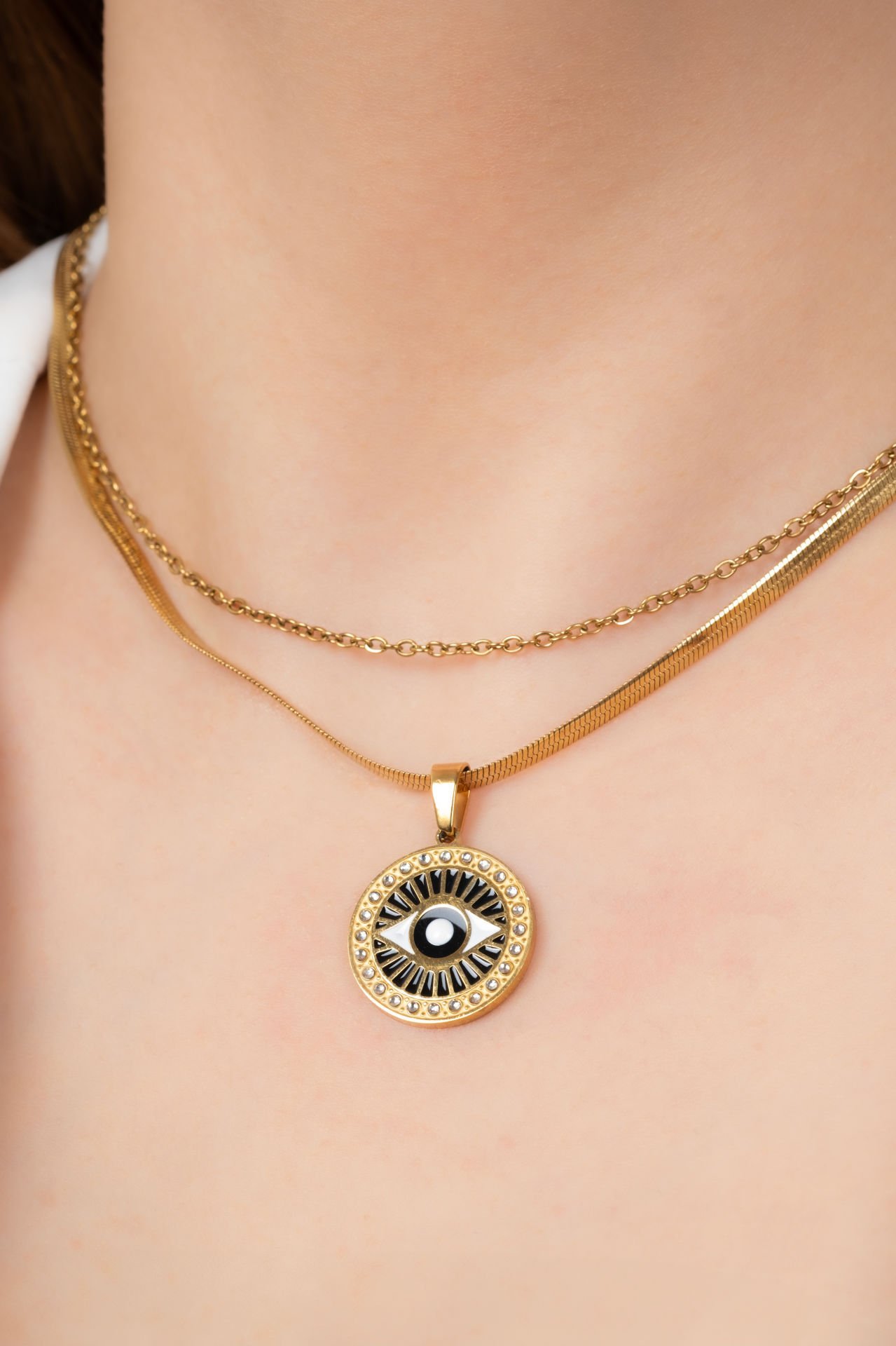 Çift zincirli nazar kolye